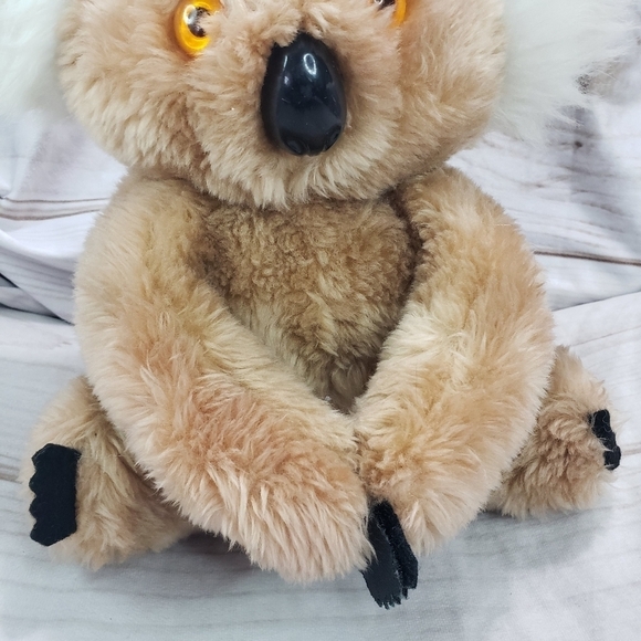 Vintage Interpur Koala Bear Hugger 10 Inch Plush Stuffed Animal Orange Eyes - Picture 3 of 8